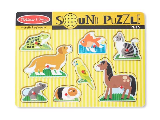 Men genel Wooden Puzzle with Sound- Pets