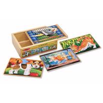  Wooden Puzzle Set 12x4 - Pets 