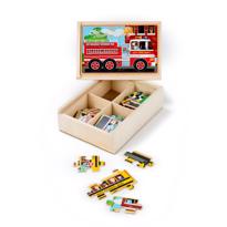  Wooden Puzzle Set 12x4 - Vehicles 