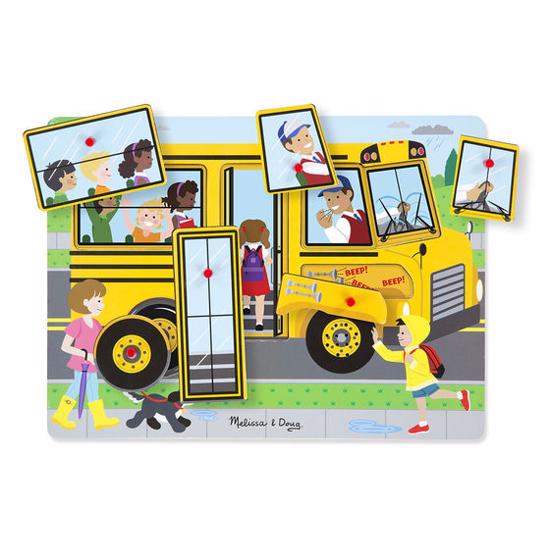 Men genel 'Wooden Puzzle with Sound -The Wheels on the Bus