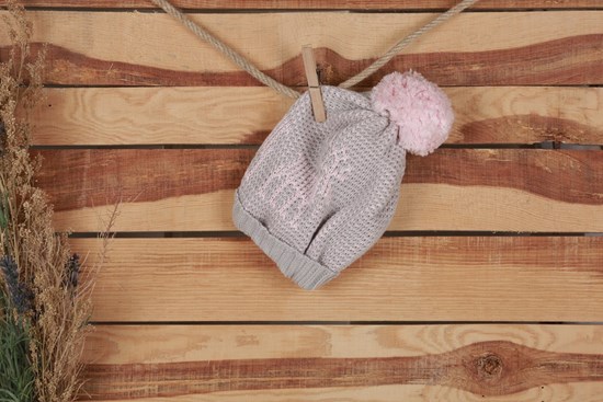 Men genel Knitwear Deer Pattern Hat - Gray Pink (6-12 Months)