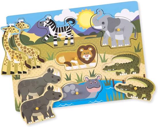 Men genel Wooden Puzzle with Handles - Safari (new)