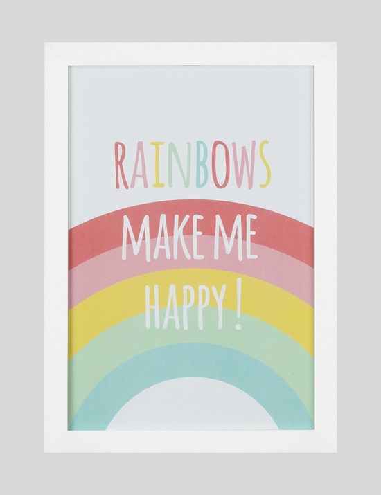 Men genel Rainbow Makes Me Happy Wall Frame 23 cm x 32