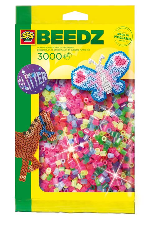 Men genel Beedz- Packet of 3000 Mix Glitter Iron-on Beads