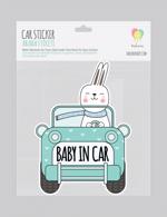 Men genel Araba Sticker : Baby In Car Bunny