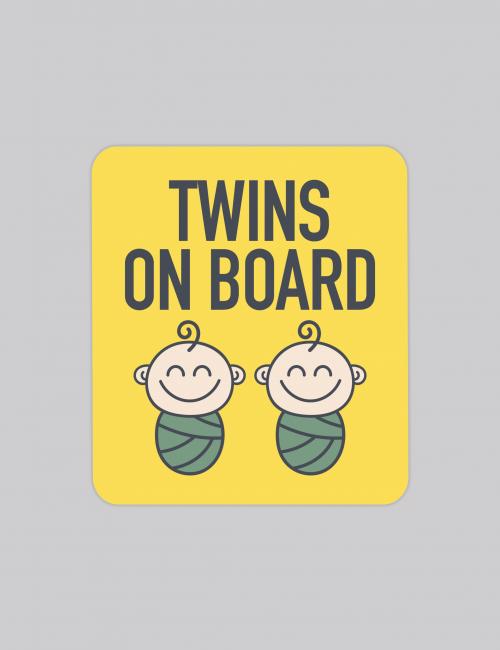 Men genel Car Sticker : Twins On Board