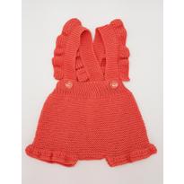 genel Organic Hand-Knit Frilly Rompers Vermillion 0-6 Months 