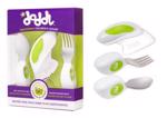 Men genel Doddl Green 3pc Cutlery Set Knife Fork Spoon for Babies