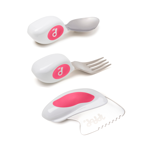 Men genel Doddl Pink 3pc Cutlery Set Knife Fork Spoon for Babies