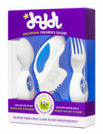 Men genel Doddl Blue 3pc Cutlery Set Knife Fork Spoon for Babies