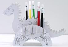 Men genel Little Dino Pencil Holder (6 Coloring Pencils included)