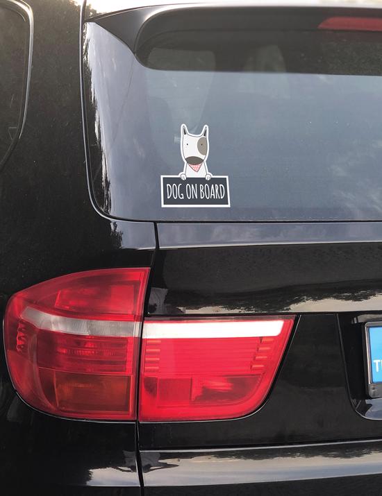 Men genel Dog on Board Car Sticker