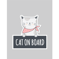  Cat on Board Araba Sticker 