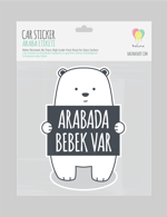 Men genel Arabada Bebek Var Ayıcık Araba Sticker