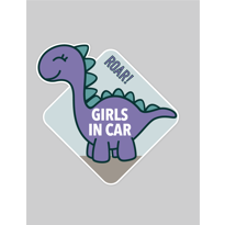  Girls in Car Dino Car Sticker 