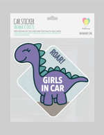 Men genel Girls in Car Dino Car Sticker