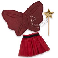 genel Glitter Butterfly Wings Set - Red Size 2 