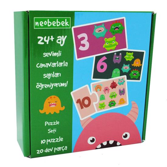 Men genel Learning Numbers with Lovely Monsters Puzzle Set 20 Giant Pieces