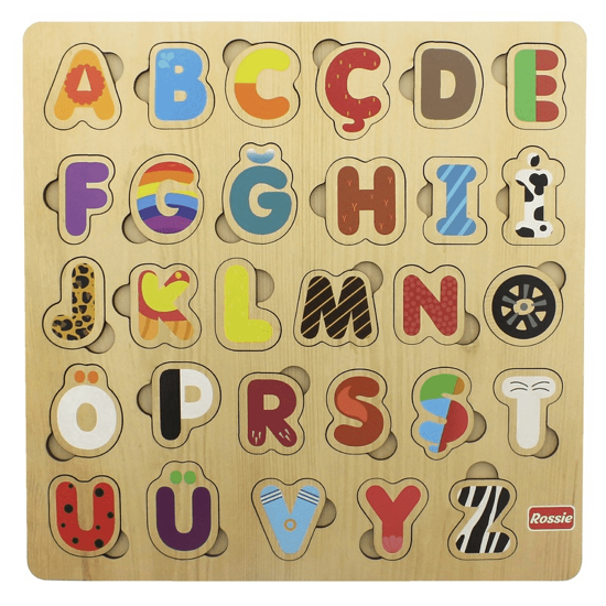 Men genel Rossie Wooden Turkish Alphabet Puzzle