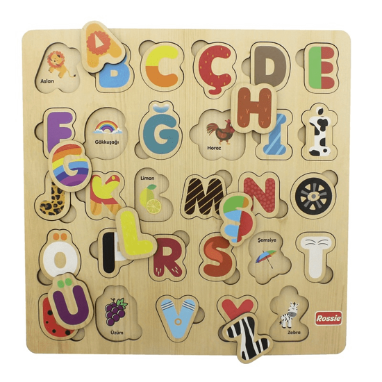 Men genel Rossie Wooden Turkish Alphabet Puzzle