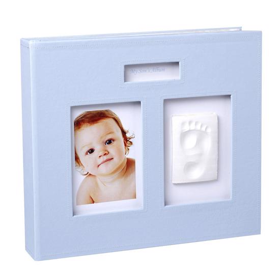 Erkek genel Baby Memory Prints Deri Hatıra Albümü (Mavi)
