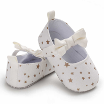 genel Beyaz Yıldız Desen Bebek Ayakkabı 