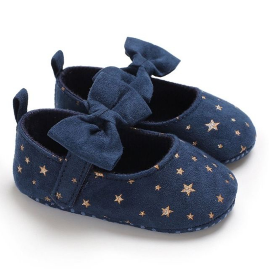 Men genel Lacivert Yıldız Desen Bebek Ayakkabı