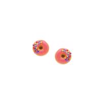 genel Donut Klips Küpe-Pembe 1 