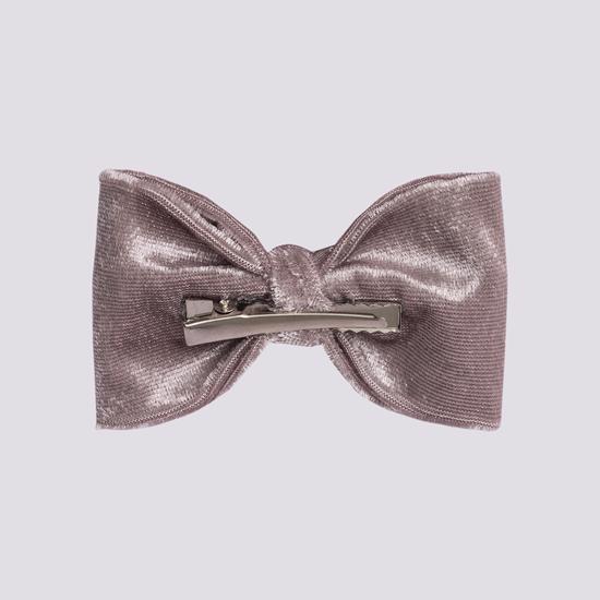 Men genel Velvet grand bow barette-Soft Pink