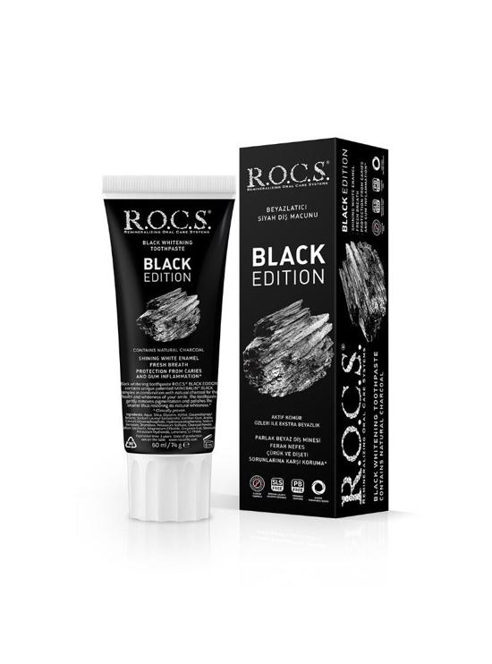 Erkek genel Rocs Black Edition Beyazlatıcı Diş Macunu 60ml