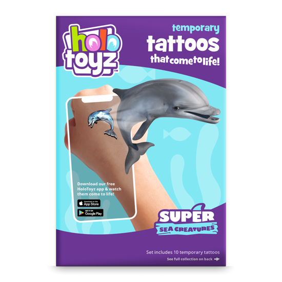 Men genel HoloToyz Tattoo Super Sea Creatures AR Uyumlu Geçi