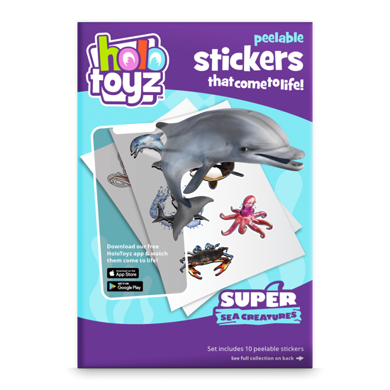 Erkek genel HoloToyz Sticker Super Sea Creatures AR Uyumlu Eti