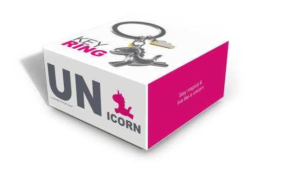 Erkek genel 3D Uçan Unicorn Anahtarlık