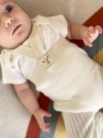 Erkek genel Askılı Triko Bebek Taytı -Krem ( 12-18 Ay )