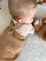 Erkek genel Askılı Triko Bebek Taytı -Capuccino ( 12-18 Ay )