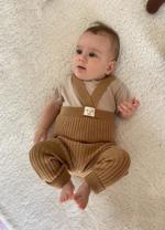 Erkek genel Askılı Triko Bebek Taytı -Capuccino ( 12-18 Ay )