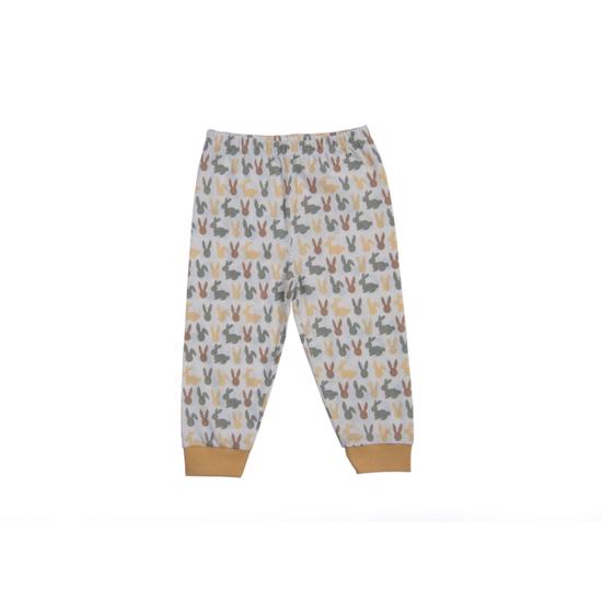 Erkek genel Baskılı Pijama Takımı Limon-Tavşan -9-12Ay