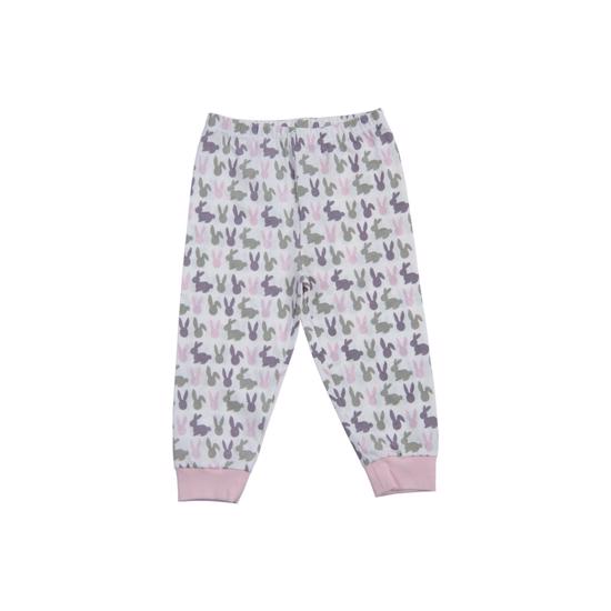 Erkek genel Baskılı Pijama Takımı Gül-Tavşan -24-36Ay