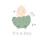 Erkek genel Mundo Kartpostal -It is a Boy