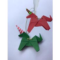 genel Yılbaşı - Unicorn Origami Ağaç Süsü 2li 