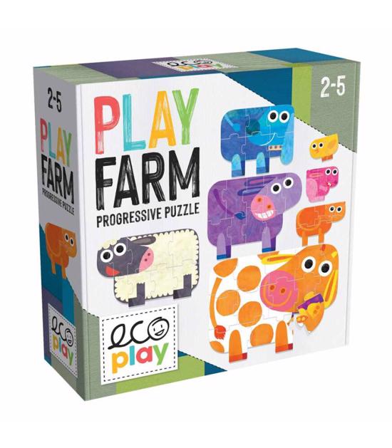 Erkek genel Play Farm Progressive Puzzle (2-5 Yaş)