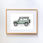 Erkek genel Vehicles Green Land RoverDefender Orta -Naturel
