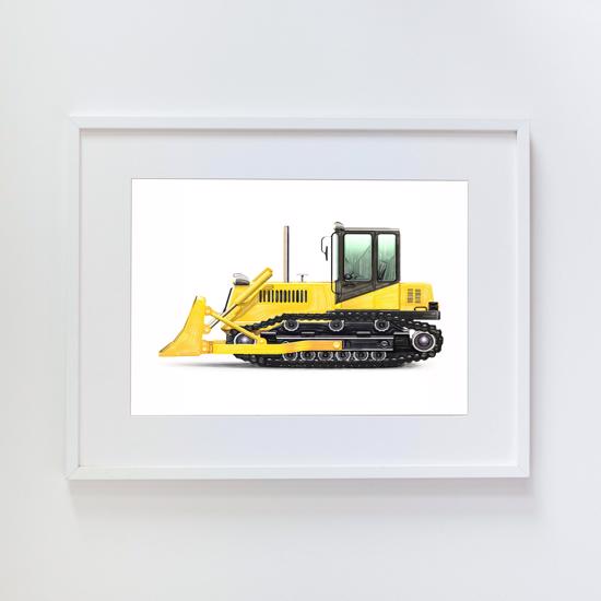 Erkek genel Diggers - Vehicles 	Bulldozer  Büyük	-Beyaz