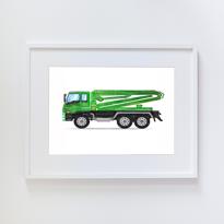  Diggers - Vehicles	 Cement Pump Truck Orta -	Beyaz 