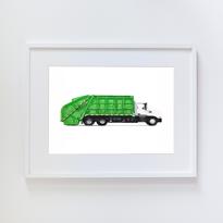  Diggers - Vehicles Green Farbage Truck Küçük-	Beya 