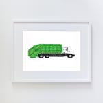 Erkek genel Diggers - Vehicles Green Farbage Truck Küçük-	Beya