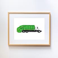  Diggers - Vehicles Green Farbage Truck Küçük -	Nat 