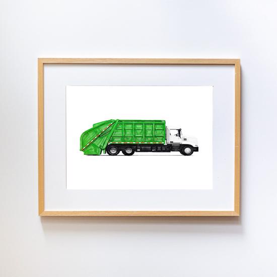 Men genel Diggers - Vehicles Green Farbage Truck Küçük -	Nat
