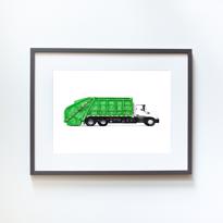  Diggers - Vehicles Green Farbage Truck Küçük- 	Gri 