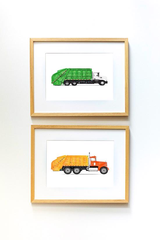 Men genel Diggers - Vehicles Green Farbage Truck Orta- 	Natu